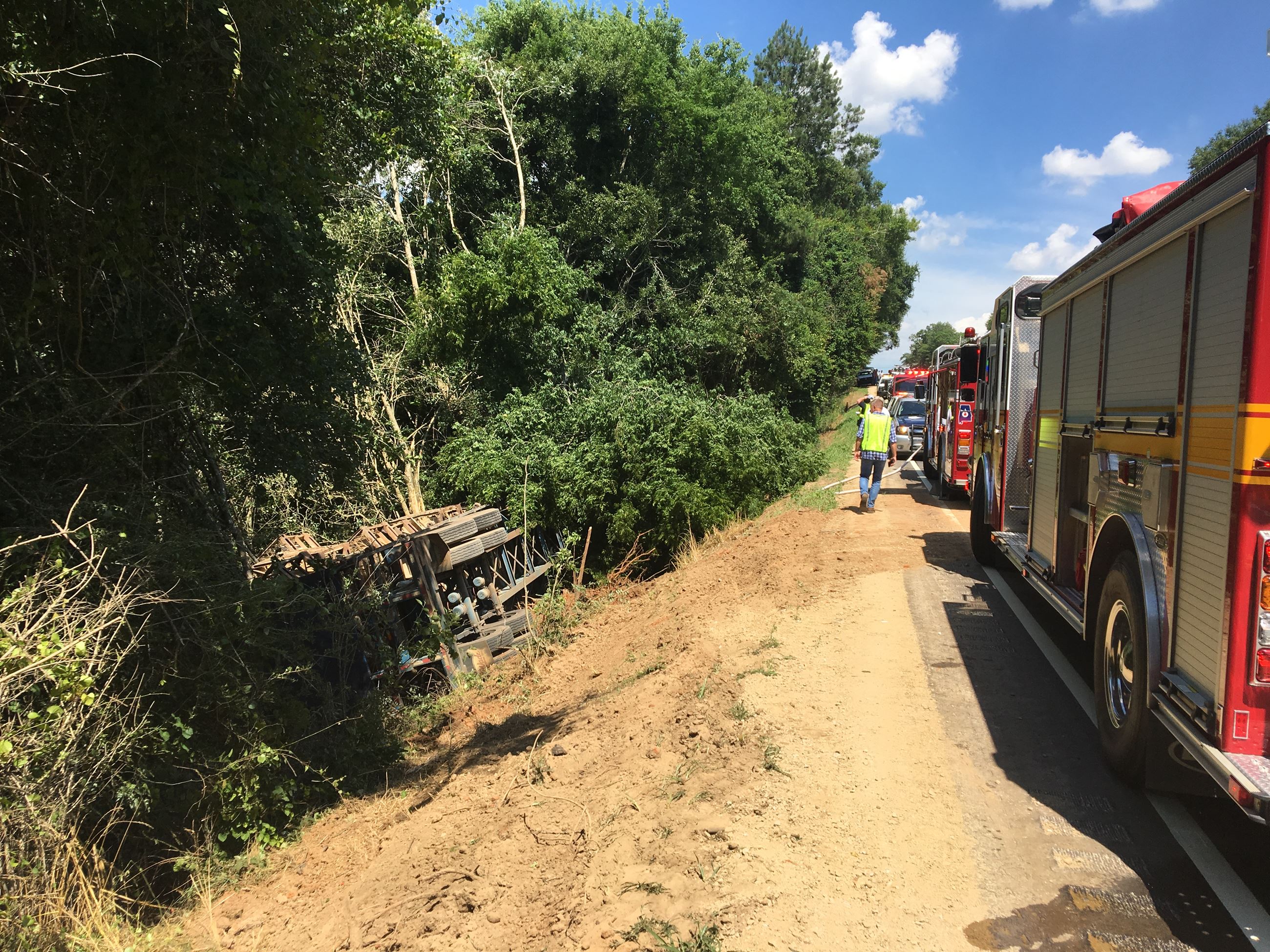 Chicken Truck wreck on AL 134 near Ino