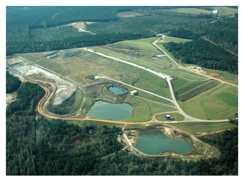 Aerial view of landfill